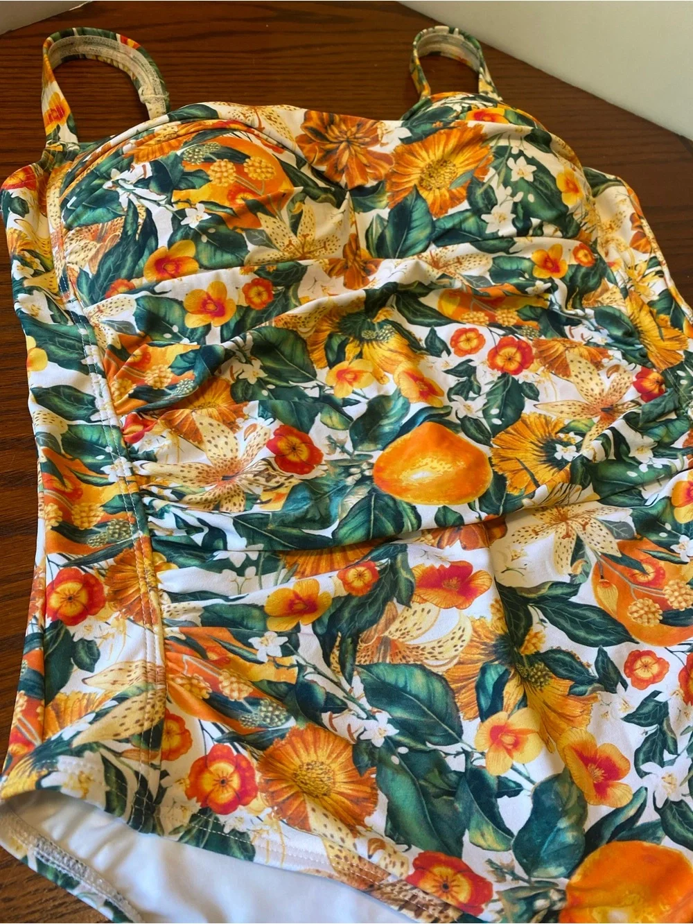 Kids Floral Orange One-Piece Swimsuit